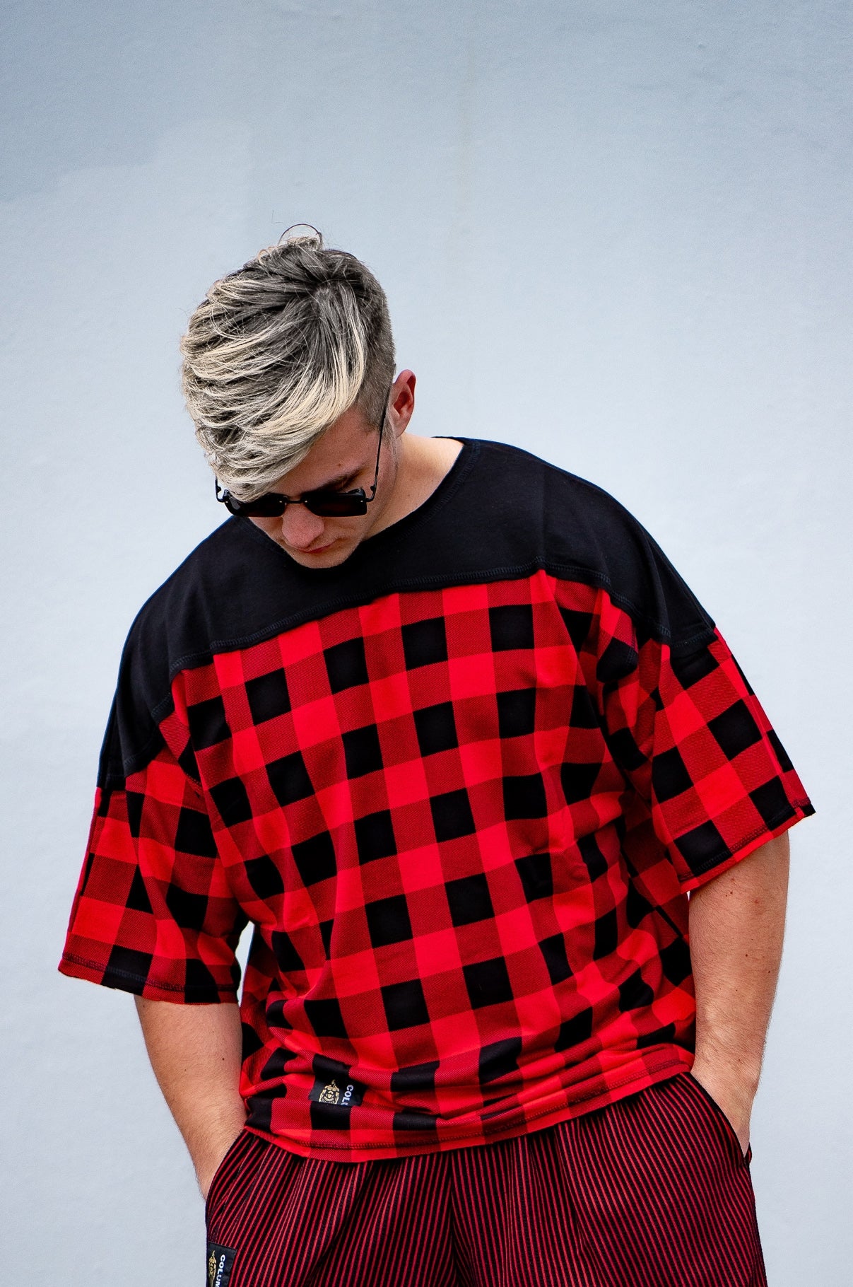 Column Ruby Plaid T-skyrta í yfirstærð