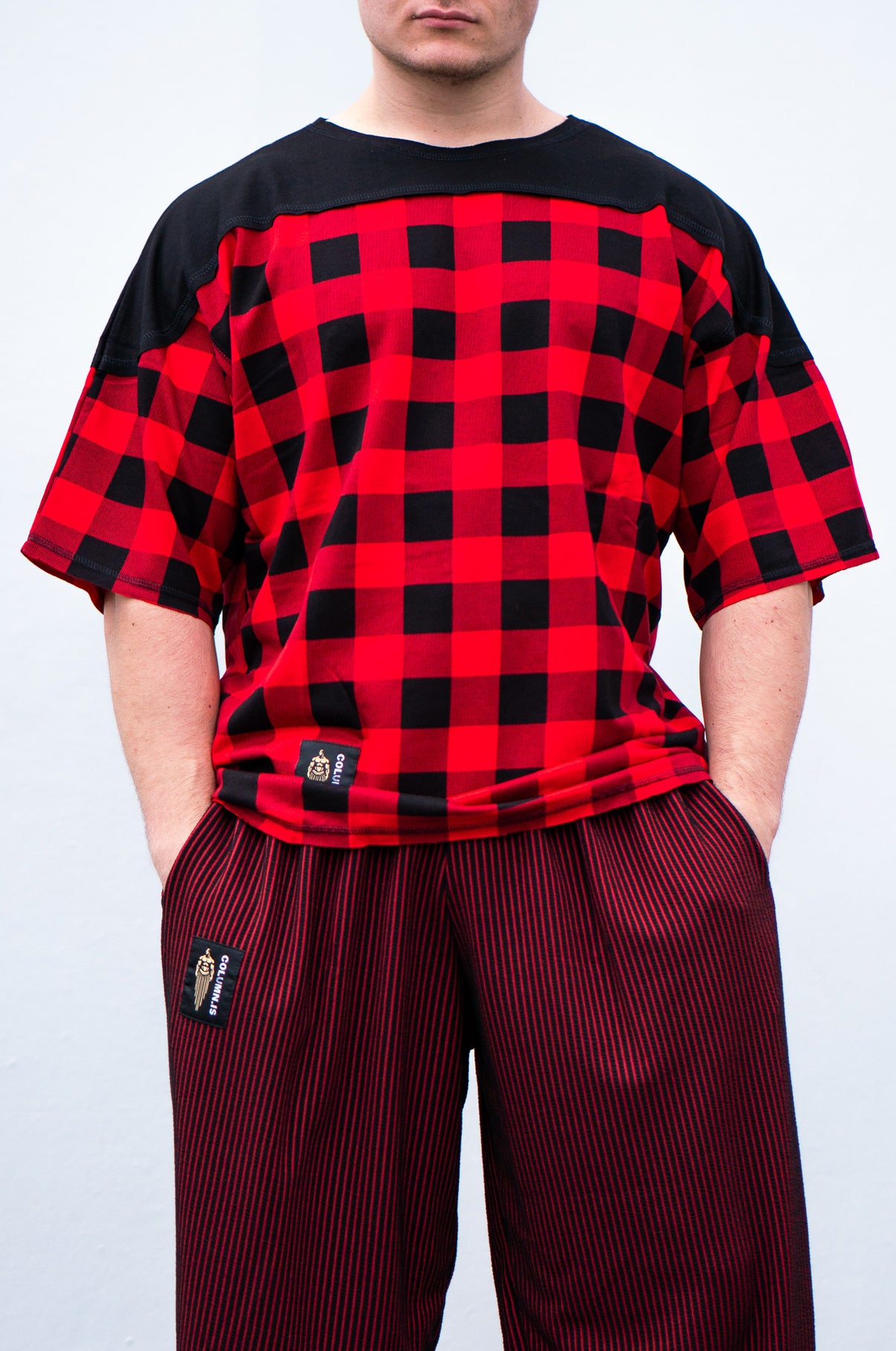 Column Ruby Plaid T-skyrta í yfirstærð