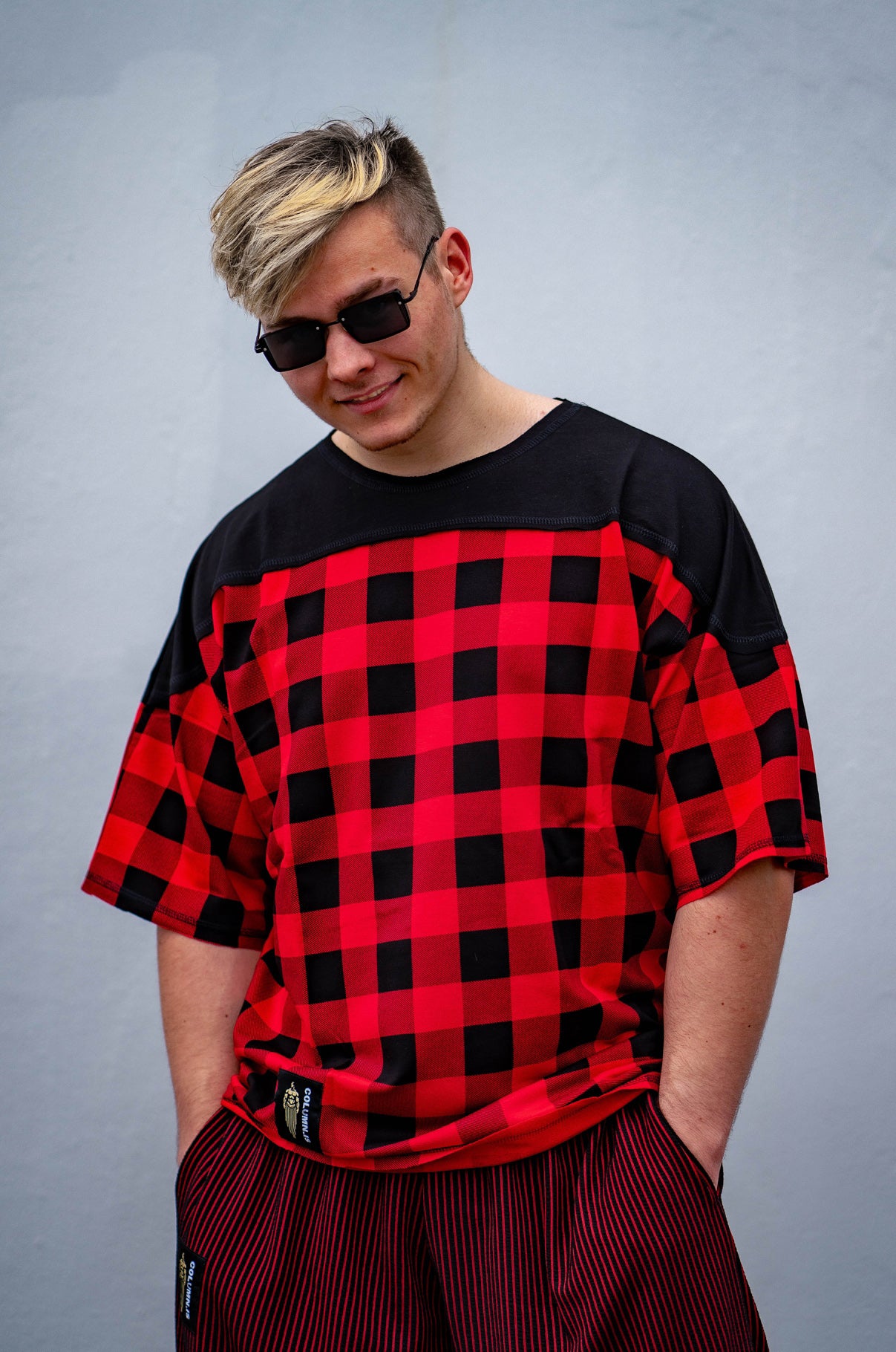Column Ruby Plaid T-skyrta í yfirstærð